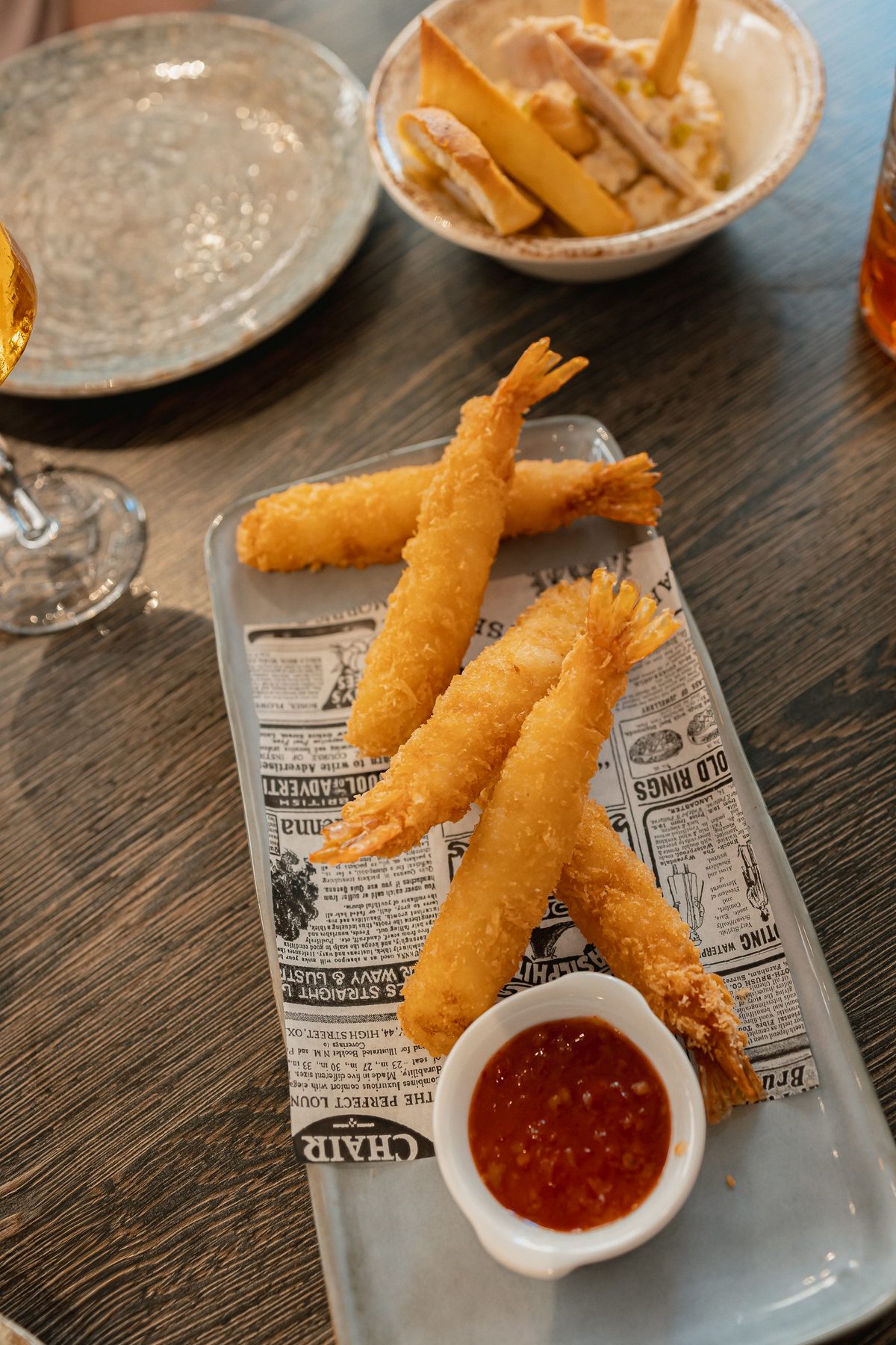 Tempura prawns at Can Frasquet, Palma